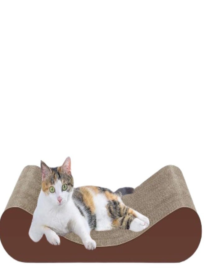 KittuPet وسادة خدش للقطط من كيتو بيت - 60 × 24 × 14 سم، مصنوعة من الكرتون، تُثبت على الأريكة، حجم كبير مناسب لجميع السلالات، عبوة من قطعة واحدة - Image 1